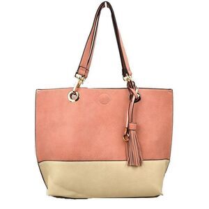 2N1 Two-tone Tassel Tote with Pouch